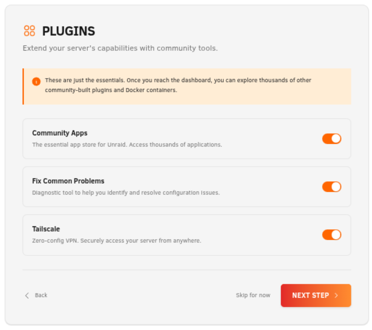 Étape 4 : Plugins